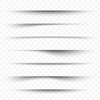 © Yevhenii - Horizontal shadow overlay effect. A set of realistic shadow strips, page dividers and edge effects. Paper drop shadow effect with 3D shaded lines on a transparent background. Vector