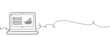 © Максим Зайков - Laptop continuous one line art computer screen office work pc. Continuous one line laptop outline illustration, hand single doodle icon notebook desktop typing business monitor digital technology data