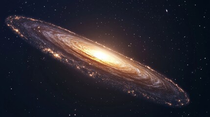 Wall Mural - A breathtaking view of a spiral galaxy with glowing arms, deep space colors, ultra HD 
