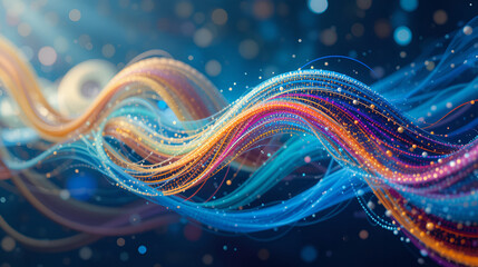 Data transfer through vibrant colorful waves