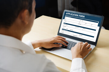 Wall Mural - online application form for modish registration on the internet website