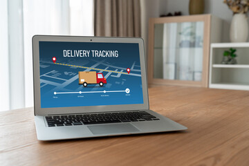 Wall Mural - delivery tracking system for e-commerce and modish online business to timely goods transportation an