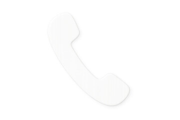 White phone icon on a transparent background symbolizing communication, contact, and telephone services