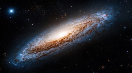 Wall Mural - a spiral galaxy with a bright star in the center