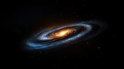 Wall Mural - a spiral galaxy with a bright yellow spot in the center