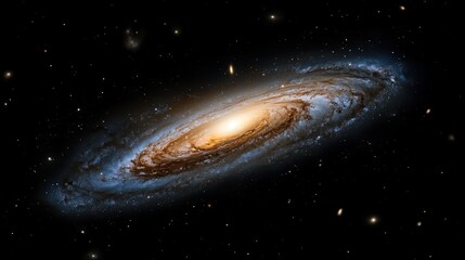 Wall Mural - a spiral galaxy with a bright yellow center
