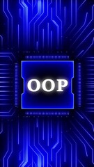 oop – object-oriented programming. oop concept head up display (hud ui) panel and futuristic technol