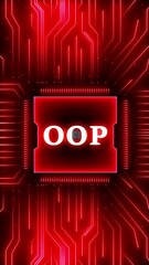 oop – object-oriented programming. oop concept head up display (hud ui) panel and futuristic technol