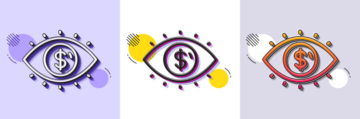 Wall Mural - business vision accounting line icon. halftone dotted pattern. gradient icon with grain shadow. fina