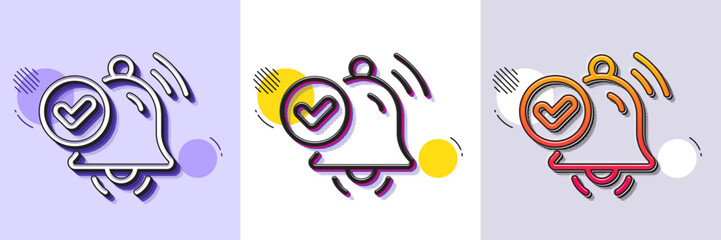 Wall Mural - notification received line icon. halftone dotted pattern. gradient icon with grain shadow. selected 