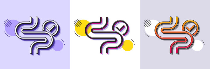 Wall Mural - digestion line icon. halftone dotted pattern. gradient icon with grain shadow. healthy intestine bow