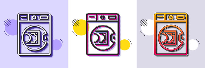 Wall Mural - launder money line icon. halftone dotted pattern. gradient icon with grain shadow. cash corruption s