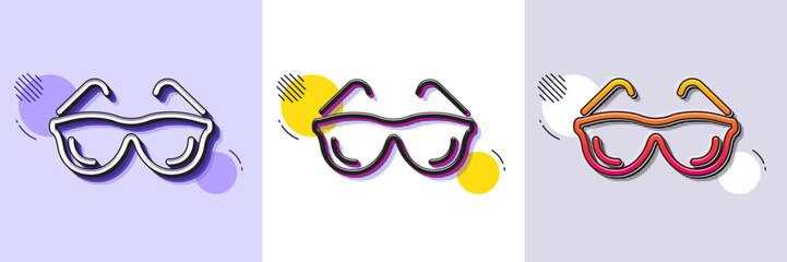 Wall Mural - eyeglasses line icon. halftone dotted pattern. gradient icon with grain shadow. oculist clinic sign.