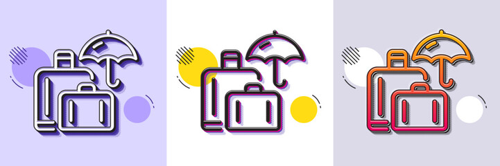 Wall Mural - luggage insurance line icon. halftone dotted pattern. gradient icon with grain shadow. suitcase bag 
