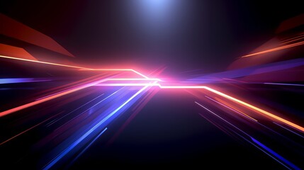 Wall Mural - bright blue and red line is shown in the sky. the line is very long and is almost as long as the hor