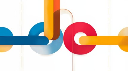 Wall Mural - colorful design of circles and lines with the word 