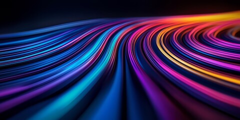 Wall Mural - colorful line of light that is curved and has a rainbow effect. the colors are bright and vibrant, c