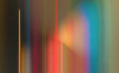 Wall Mural - Abstract illustration in a blurry, soft-focus style with vertical light beams. The image features vibrant yellow, orange, red, blue, and green hues, blending together with subtle gradient shapes.
