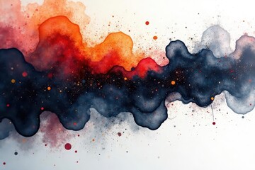 Wall Mural - abstract black ink strokes on white, creating a textured background , brush, black