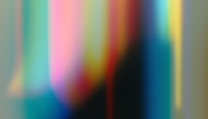 Wall Mural - Abstract modern illustration in blurred gradient style with vertical bands and soft transitions. Features blue, cyan, white, pink, orange, and black colors with flowing diffused shapes and soft light.