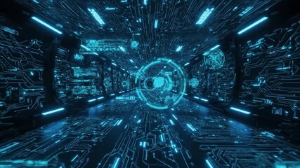 Cyber Circuit Tunnel: Digital Data Stream