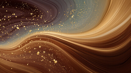 Canvas Print - golden swirls of texture: a breathtaking, high-resolution digital artwork, with abstract patterns of