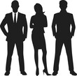 © Wahyu - Simple Silhouette of Standing Business People Team Illustration