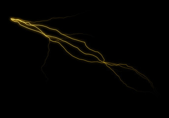 Wall Mural - golden lightning streaks across a black background, creating a dynamic, energetic visual. the light'