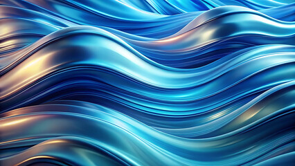 Wall Mural - Abstract blue wave gradient liquid background with smooth fluid texture for creative modern art and graphic design projects