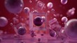© Alema360 - Abstract 3d render of geometric shapes with spheres and cubes in purple tones creating a modern and futuristic background or wallpaper design