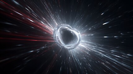 Wall Mural - abstract space background with light speed motion effect, creating a futuristic tunnel or warp hole 