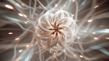 Wall Mural - abstract fractal flower design with spiral and swirl patterns, creating a dynamic and energetic back