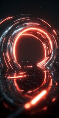 Wall Mural - abstract glowing ring with reflections, creating a mesmerizing and futuristic background, perfect fo