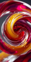 Canvas Print - abstract colorful spiral candy with glossy texture, creating a sweet and vibrant background for vari