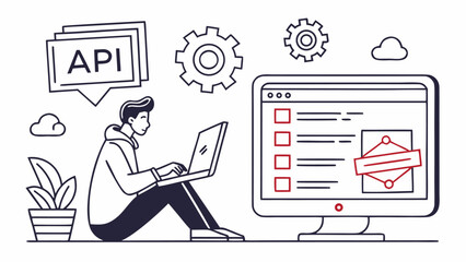 programming coding set of web icons in line style