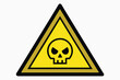 © NasimaH - Yellow Triangle Hazard Sign with Skull Icon Warning of Danger and Toxicity