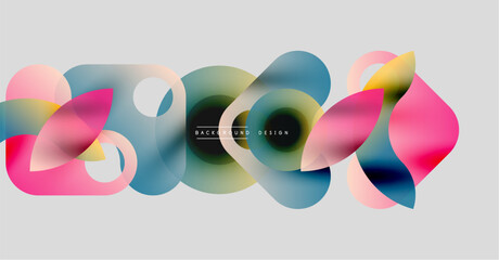 Wall Mural - abstract colorful shapes overlap, creating dynamic visual texture. gradient hues blend, forming mode