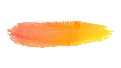 Wall Mural - radiant watercolor paint stroke displaying spectrum hues isolated on transparent stage