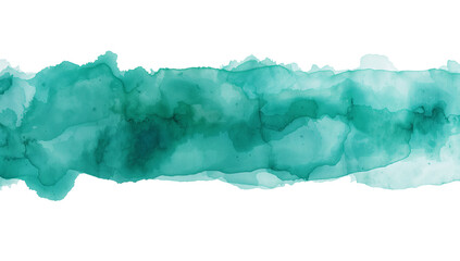 Wall Mural - watercolor turquoise streak with delicate transitions and transparent isolated backdrop perfect