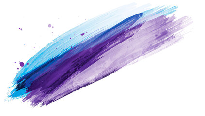 Wall Mural - abstract watercolor brush strokes creating a vibrant diagonal stripe on transparent background