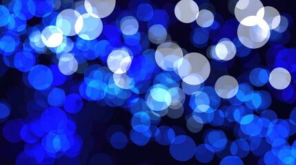 Abstract bokeh circles in vibrant blue and white