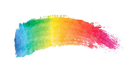 Wall Mural - vibrant spectrum stroke element, a luminous watercolor arc isolated on pure transparency,