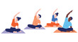 © Niaz - Group of people doing yoga poses on mats in a studio space