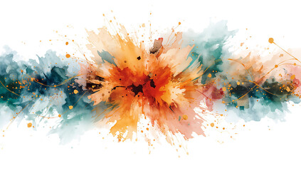 Wall Mural - dynamic watercolor explosion abstract design on transparent isolated background for creative