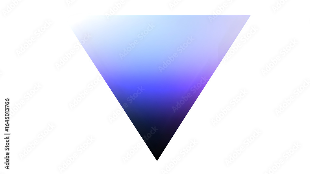 inverted triangle with fading gradient edges, abstract grounding, white ...