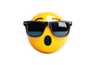 © fatime - Surprised Emoji Face Wearing Black Sunglasses on Transparent Background