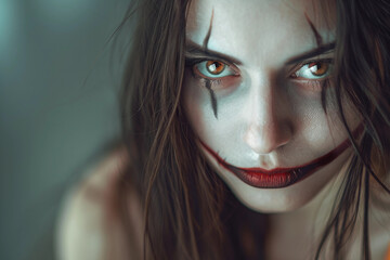 Wall Mural - AI generated picture of a halloween scary person in costume celebrate party