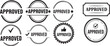© queen - Approved stamps in various designs showcasing approval and validation