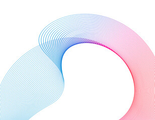 Wall Mural - design elements on white background isolated. creative art. abstract wavy stripes. colors lines crea