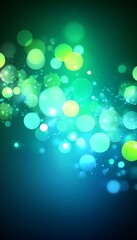 Canvas Print - vibrant abstract aquamarine bokeh effect with shimmering light and teal gradient background design